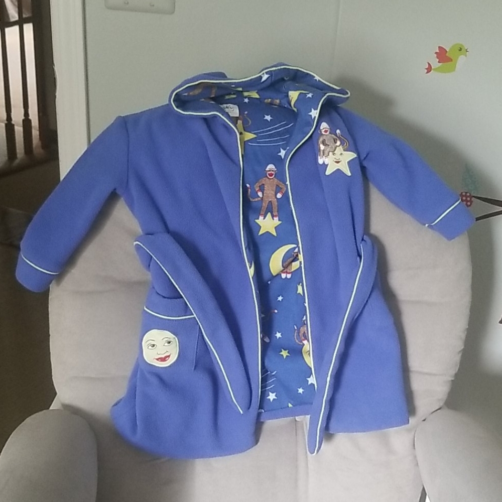 Hooded Sock Monkey Bathrobe